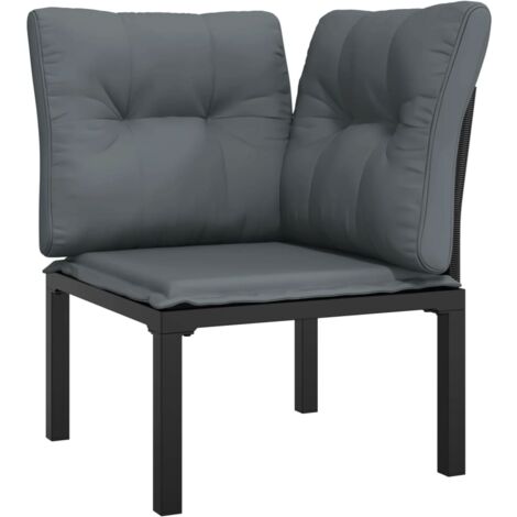5-tlg. Garten-Lounge-Set  Gartenmöbel-Set  Terrassen-Sitzgruppe Schwarz und Grau Poly Rattan ZDEH88626 MaisonChic