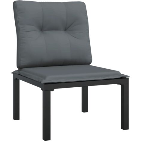 5-tlg. Garten-Lounge-Set  Gartenmöbel-Set  Terrassen-Sitzgruppe Schwarz und Grau Poly Rattan ZDEH88626 MaisonChic