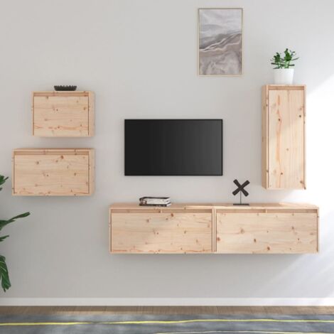 Wandschrank Hängeschrank TV Schrank Fernsehschrank Massivholz Kiefer vidaXL