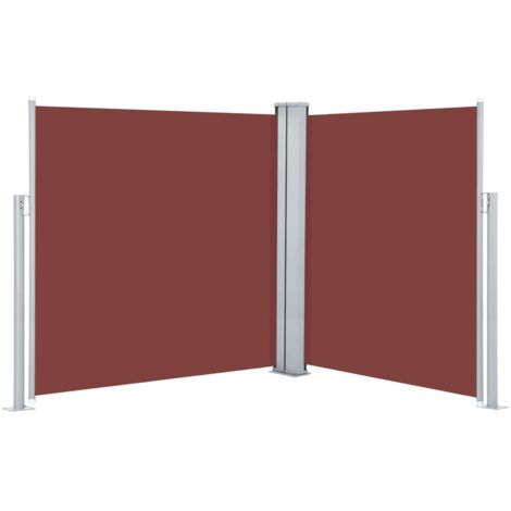 Ausziehbare Seitenmarkise 140x300 Cm – Sichtschutz & Windschutz Für Balkon & Terrasse, Braun/silbergrau