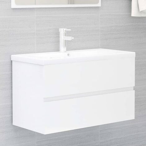 Waschbeckenunterschrank，Waschtischunterschrank，Badmöbel Hochglanz-Weiß 80x38,5x45 MaisonChic JDVN125156 cm