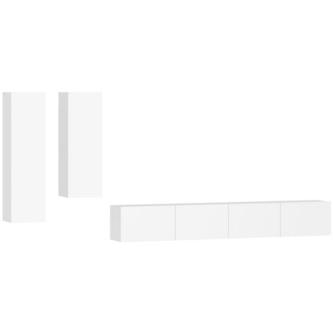 Weißer TV Schrank Modern - 175cm Breit Mit Verstellbaren Einlegeböden