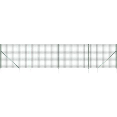 Maschendrahtzaun，Gartenzaun，Wildzaun mit Bodenhülsen Grün 1,8x10 m