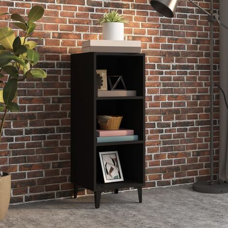 VidaXL Highboard Sideboard – Schwarz, Holzwerkstoff | 124 Cm Hoch, Mit Stauraum | Für Wohnzimmer, Flur Oder Büro