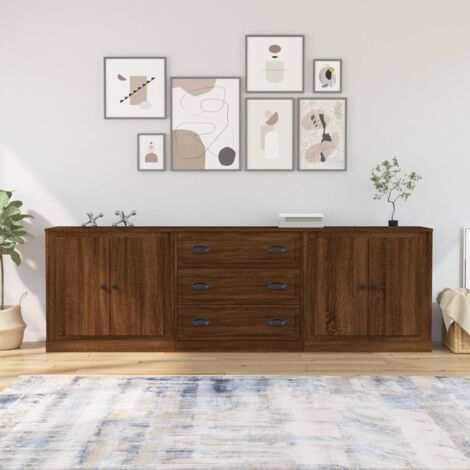 VidaXL 2x Sideboard Mit Schubladen – 30x30x70 Cm, Eichenoptik, Viel Stauraum, Für Wohnzimmer & Schlafzimmer
