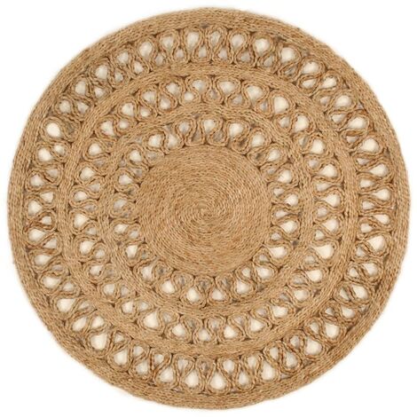 Nature4u Jute Tischsets – Handgeflochten, Rund, 35,5 Cm, 4er Oder 6er Set In Natur/blau – Rustikale Deko Für Küche & Esstisch