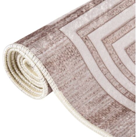 Teppich，Wohnzimmer Teppiche，Fußmatte Waschbar 80x300 cm Beige Rutschfest VESS168070 MaisonChic