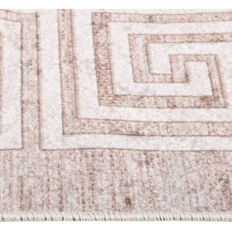 Teppich，Wohnzimmer Teppiche，Fußmatte Waschbar 80x300 cm Beige Rutschfest VESS168070 MaisonChic