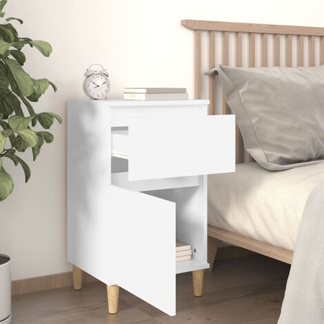 Nachttisch, Nachtkommode, Beistelltisch, Nachtschrank für Schlafzimmer Weiß 40x35x70 cm MAIW87649 MaisonChic