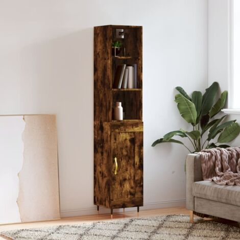 Sideboard Räuchereiche 100x33x59,5 Cm – Mit 2 Schubladen & Großer Ablage | Stauraum Kommode Für Wohnzimmer & Flur
