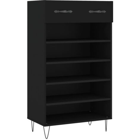 VidaXL Schuhschrank 60x35x105cm - Schuhregal Mit Schublade Schwarz
