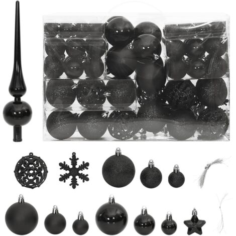 2 Stück Christbaumschleifen Schwarz – Beflockt, 10 Cm, Mit Aufhänger
