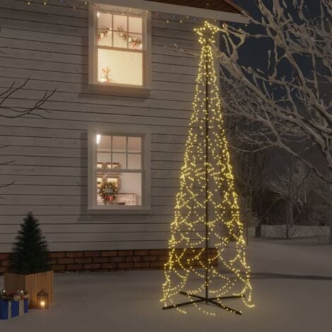 LED-Weihnachtsbaum，Outdoor-Lichterketten，Weihnachtsschmuck/ Weihnachtsdekoration Kegelform Warmweiß 500 LEDs 100x300 cm  CIW77940MaisonChic