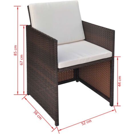Gartenstühle 2 STK. Poly Rattan Schwarz Für Garte Produktbild
