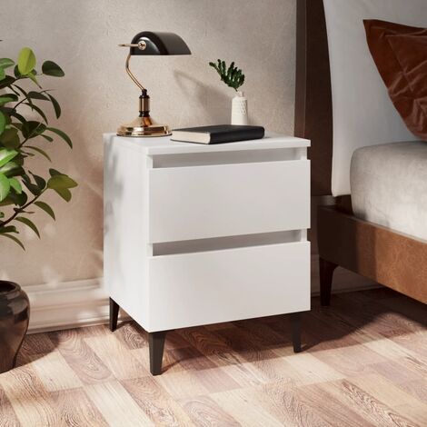2er Set Nachttische  Nachtschränke Sideboards  Weiß 40x35x50 cm Holzwerkstoff DE97815
