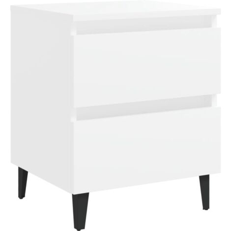 2er Set Nachttische  Nachtschränke Sideboards  Weiß 40x35x50 cm Holzwerkstoff DE97815