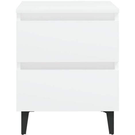 2er Set Nachttische  Nachtschränke Sideboards  Weiß 40x35x50 cm Holzwerkstoff DE97815