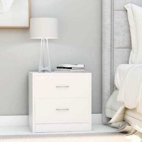 2er Set Nachttische  Nachtschränke Sideboards  Weiß 40x30x40 cm Holzwerkstoff DE57889