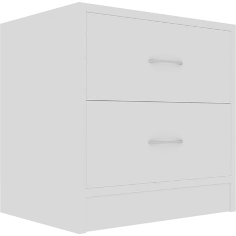 2er Set Nachttische  Nachtschränke Sideboards  Weiß 40x30x40 cm Holzwerkstoff DE57889