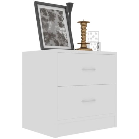 2er Set Nachttische  Nachtschränke Sideboards  Weiß 40x30x40 cm Holzwerkstoff DE57889
