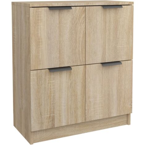 BELLEZE Beistelltisch Mit Schubladen & Schränken – Sideboard 160x40x82 Cm, Dunkles Walnuss, Modernes Design