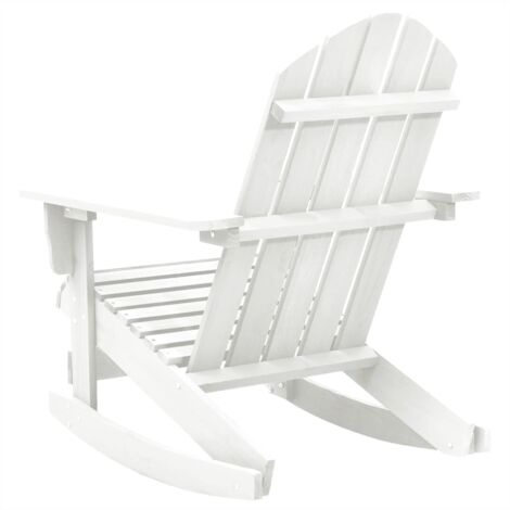 Schaukelstuhl Gartenstuhl Relaxstuhl Holz Weiß DE85814
