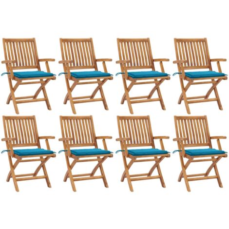 8er Set Gartenstühle Gartensessel Klappbare mit Kissen Stühle für