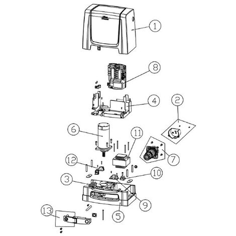 Entriegelung mit Sperre für NEOS 300 400 600 DITEC ENTREMATIC NC6NESRL 6NESRL