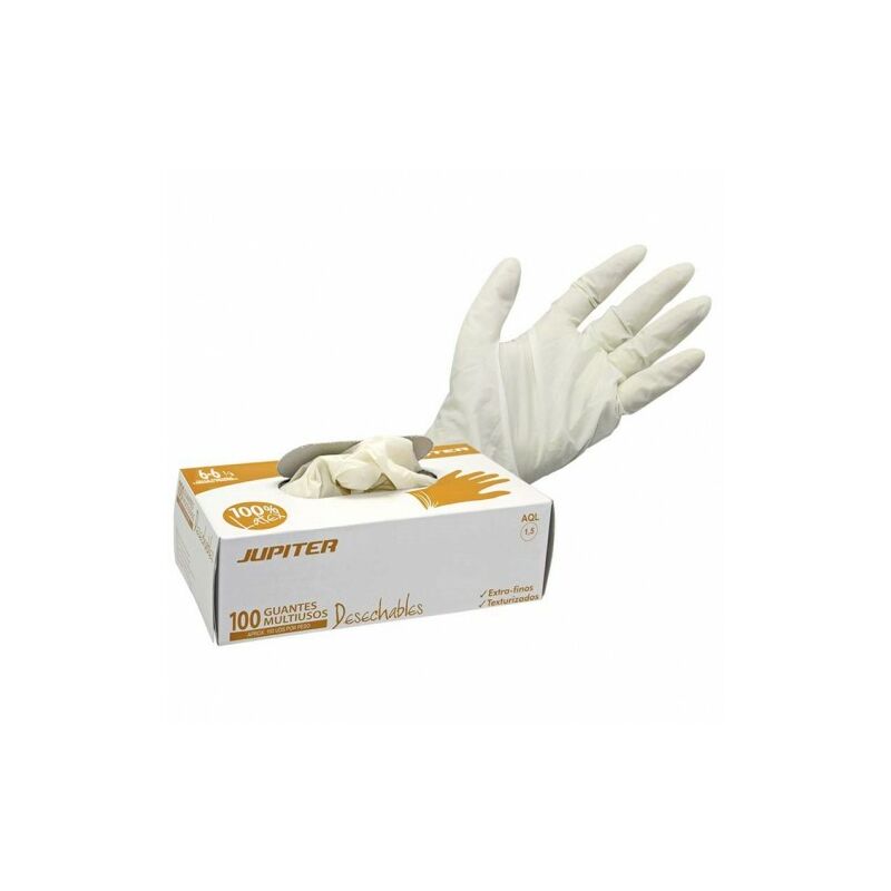 Guantes de látex blanco con polvo SANTEX (caja 100 unidades)