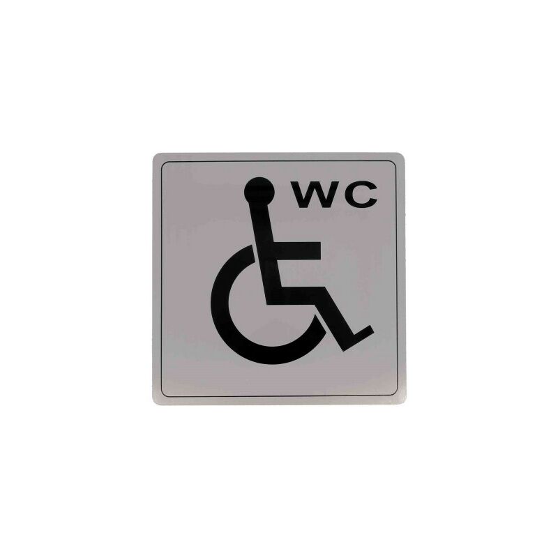 Placa/cartel WC de 140x140mm INOX