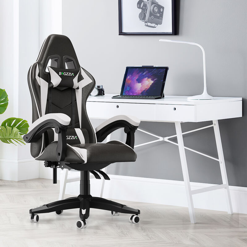 Bigzzia Gaming Chair Office Chair, Ergonomic Game Chair with Headrest &  Lumbar Pillow, Green