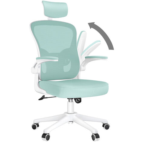 Office Chair with Lumbar support - Bigzzia Desk Chair with Adjustable Headrest - Swivel Mesh Chair - GREEN