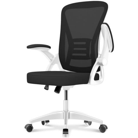 Ergonomic Desk chair with Lumbar Support, adjustable armrest, Office Chair Height Adjustable, white - Bigzzia
