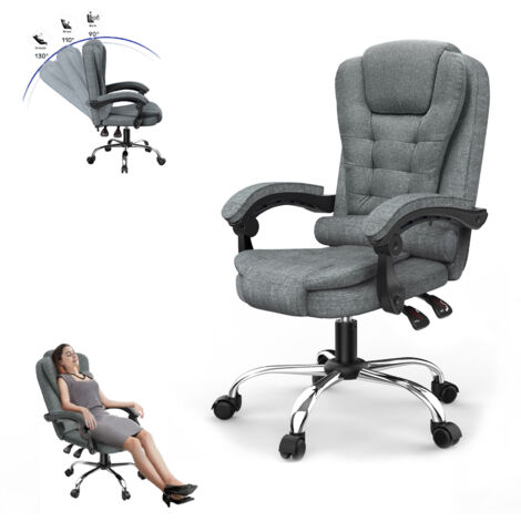 Executive Office Chair - naspaluro High Back Desk Chair - Ergonomic Recliner Computer Chair - Gaming Chair with Tilt Function Heavy Duty for Home Office Working (Dark Grey Fabric) (1/5)