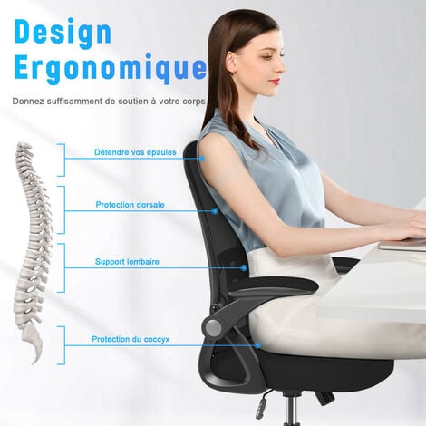Office Chair Ergonomic Home Desk Chair with Adjustable Armrests Mesh Computer  Chair, Blue 