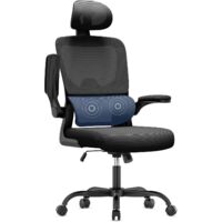Ergonomic Mesh office chair with lumbar support, Bigzzia High Back Reclining desk chair with reliable Armrests, Swivel Computer Task Chair, Black
