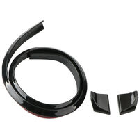 Alerón trasero universal para coche, kit de embellecedor de labios de techo trasero de goma, barra de tira de fibra de carbono negra mate (negro brillante)