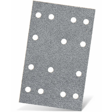 MENZER Platinum Carte abrasive a gancio e anello, 133 x 80 mm, 14 fori, p. Levigatrici orbitali, Corindone semi-friabile (50 Pz.) G400 (1/5)