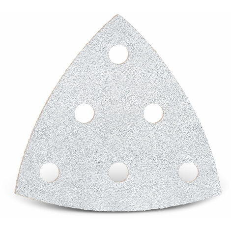 MENZER White Carte abrasive a gancio e anello, 93 mm, 6 fori, p. Levigatrici a delta, Corindone normale (50 Pz.) G120 (1/5)