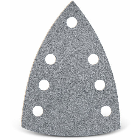 MENZER Platinum Carte abrasive a gancio e anello, 150 x 100 mm, 7 fori, p. Levigatrici a delta, Corindone semi-friabile (50 Pz.) G320 (1/5)