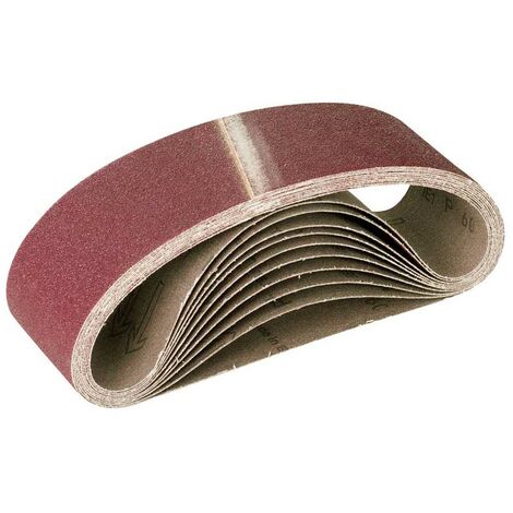 MioTools Fox Nastri abrasivi, 610 x 100 mm, p. Levigatrici palmari a nastro, Corindone normale (10 Pz.) G80
