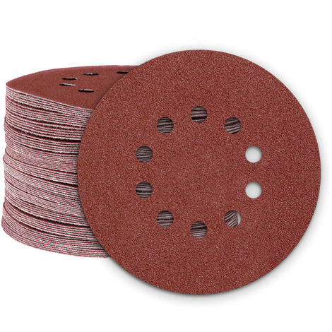 MioTools Fox Dischi abrasivi velcrati, 225 mm, 10 fori, p. Levigatrici per muri, Corindone normale (25 Pz.) G60