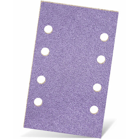 MENZER Purple HD Carte abrasive velcrate, 133 x 80 mm, 8 fori, p. Levigatrici orbitali, Miscela di ceramica (50 Pz.) G40 (1/5)