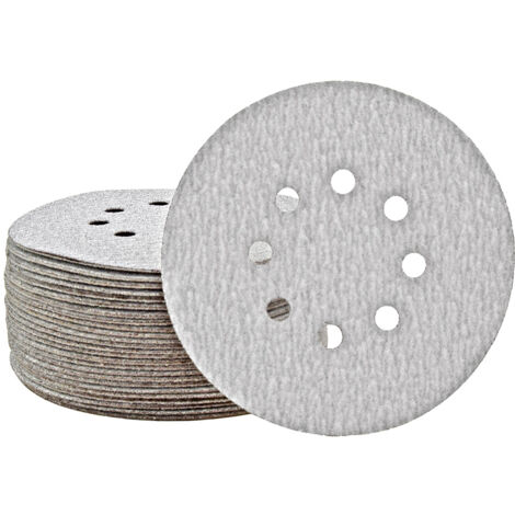 Fox Dischi Abrasivi Velcro 150 Mm G80 - 6 Fori, 50 Pezzi, Per Levigatrici Rotorbitali