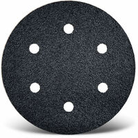 MENZER Black Dischi abrasivi a gancio e anello, 150 mm, 6 fori, p. Levigatrici rotorbitali, Carburo di silicio (50 Pz.) G320