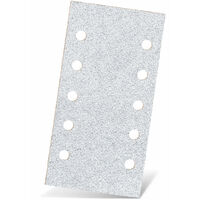 MENZER White Carte abrasive velcrate, 230 x 115 mm, 10 fori, p. Levigatrici orbitali, Corindone normale (50 Pz.) G150