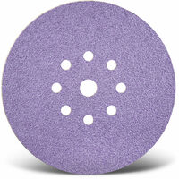 MENZER Purple HD Dischi abrasivi velcrati, 225 mm, 9 fori, p. Levigatrici per muri, Miscela di ceramica (25 Pz.) G60