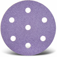 MENZER Purple HD Dischi abrasivi velcrati, 90 mm, 7 fori, p. Levigatrici rotorbitali, Miscela di ceramica (50 Pz.) G120