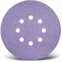 MENZER Purple HD Dischi abrasivi velcrati, 150 mm, 8 fori, p. Levigatrici rotorbitali, Miscela di ceramica (50 Pz.) G40