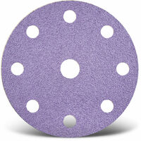 MENZER Purple HD Dischi abrasivi velcrati, 150 mm, 9 fori, p. Levigatrici rotorbitali, Miscela di ceramica (50 Pz.) G120